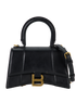 Hourglass XS, £495, Handbags, Black, Leather, Front view